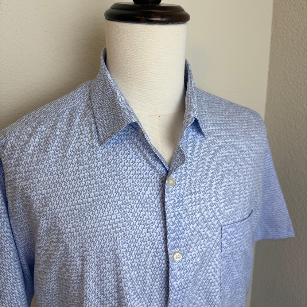 Peter Millar 100% Polyester Button Up Short Sleev… - image 2